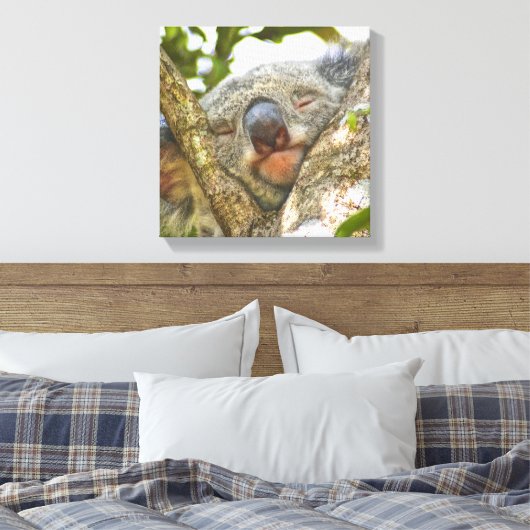 Niedlicher Koala-Bär Wrapped Canvas Leinwanddruck (Insitu (Schlafzimmer))