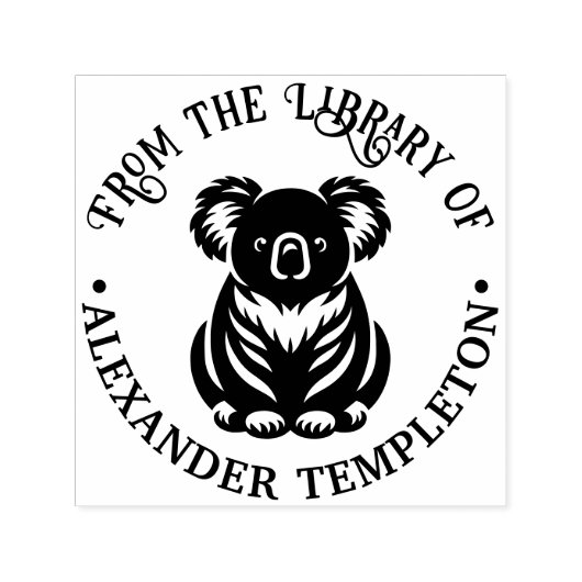 Niedlicher Koala Bear Australia Bibliotheksname Permastempel (Design)