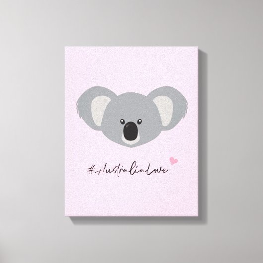 Niedlicher Koala Bear Australien Liebe pink Leinwanddruck (Vorderseite)