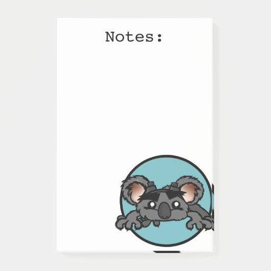 NIEDLICHER KOALA BEAR GRAFIK POST-IT NOTEPAD KLEBEZETTEL (Vorderseite)