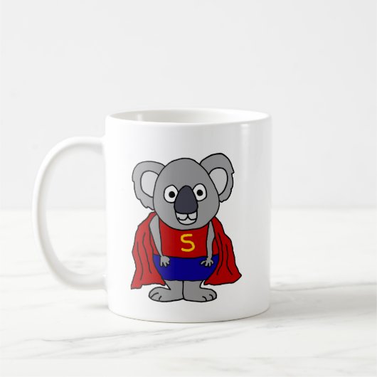 Niedlicher Koala Bear Superheld Kaffeetasse (Links)