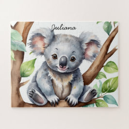 Niedlicher Koala Bear Wasserfarbe Personalisiert Puzzle
