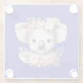 Niedlicher Koala Blau Glasuntersetzer (Rückseite)