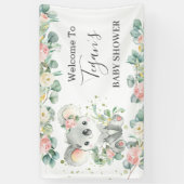 Niedlicher Koala Eucalyptus Floral Begrüßungsgrund Banner (Vertikal)
