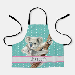 Niedlicher Koala Familienname Kinder Tiermuster Sc Schürze