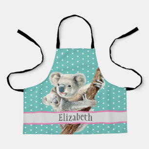 Niedlicher Koala Familienname Kinder Tiermuster Sc Schürze