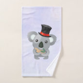 Niedlicher Koala in einem schwarzen Top Hat Badhandtuch Set (Handtuch)