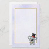 Niedlicher Koala in einem schwarzen Top Hat Briefpapier (Vorne/Hinten)