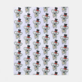 Niedlicher Koala in einem schwarzen Top Hat Fleecedecke (Vorderseite)