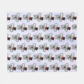 Niedlicher Koala in einem schwarzen Top Hat Fleecedecke (Vorderseite (Horizontal))