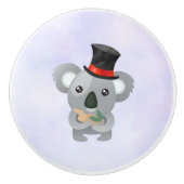 Niedlicher Koala in einem schwarzen Top Hat Keramikknauf (Vorderseite)