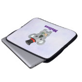 Niedlicher Koala in einem schwarzen Top Hat Laptopschutzhülle (Vorne Knopf)