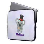 Niedlicher Koala in einem schwarzen Top Hat Laptopschutzhülle (Vorderseite Links)