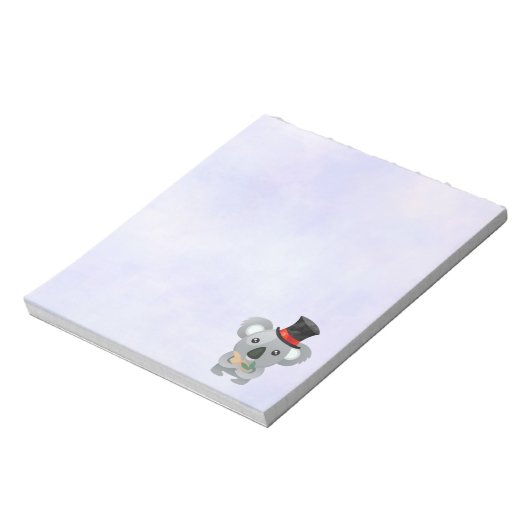 Niedlicher Koala in einem schwarzen Top Hat Notizblock (Rotiert)