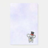 Niedlicher Koala in einem schwarzen Top Hat Post-it Klebezettel (Vorderseite)