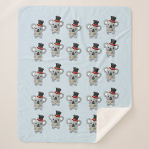 Niedlicher Koala in einem schwarzen Top Hat Sherpadecke