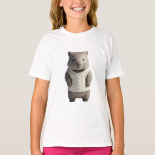 Niedlicher Koala in Kabelstrick-Kindermode T-Shirt
