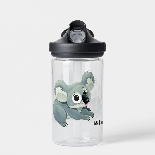 Niedlicher Koala individuelle Name Trinkflasche (Vorne)