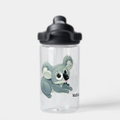 Niedlicher Koala individuelle Name Trinkflasche (Rückseite)