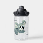 Niedlicher Koala individuelle Name Trinkflasche (Rückseite)