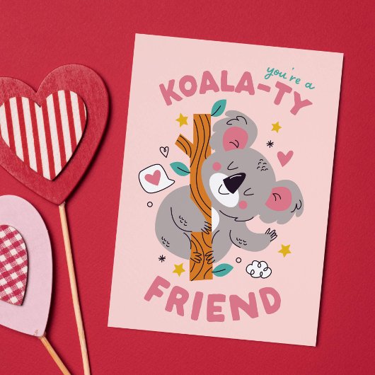 Niedlicher Koala Kid's Classroom Valentinstag Feiertagskarte
