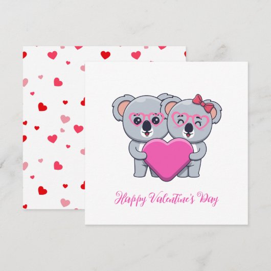 Niedlicher Koala Kids Valentinstag Feiertagskarte (Vorne/Hinten)