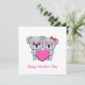 Niedlicher Koala Kids Valentinstag Feiertagskarte (Stehend Vorderseite)