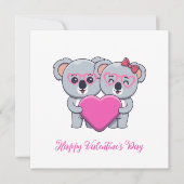 Niedlicher Koala Kids Valentinstag Feiertagskarte (Vorderseite)