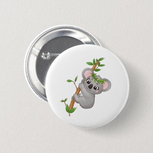 Niedlicher Koala-Kletterbaum Button (Vorne & Hinten)