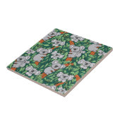 Niedlicher Koala-Musterjäger Grün Fliese (Seite)