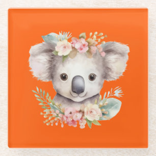 Niedlicher Koala Orange Glasuntersetzer