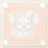 Niedlicher Koala Orange Glasuntersetzer (Rückseite)