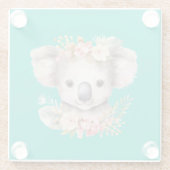 Niedlicher Koala Teal Glasuntersetzer (Rückseite)