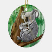 Niedlicher Koala und Baby Keramikornament (Links)