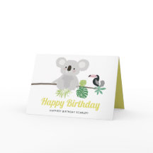 Niedlicher Koala und Toucan tropisches alles Gute