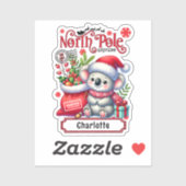 Niedlicher Koala Weihnachten Personalisierter Name Aufkleber (Blatt)