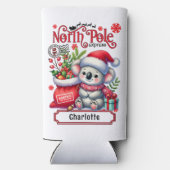 Niedlicher Koala Weihnachten Personalisierter Name Selters Dosenkühler (Rückseite)