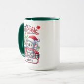 Niedlicher Koala Weihnachten Personalisierter Name Tasse (Vorderseite Links)