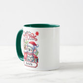 Niedlicher Koala Weihnachten Personalisierter Name Tasse (Vorderseite Links)