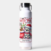 Niedlicher Koala Weihnachten Personalisierter Name Trinkflasche (Vorne)