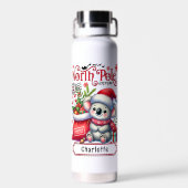 Niedlicher Koala Weihnachten Personalisierter Name Trinkflasche (Rückseite)