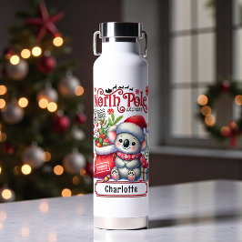 Niedlicher Koala Weihnachten Personalisierter Name Trinkflasche