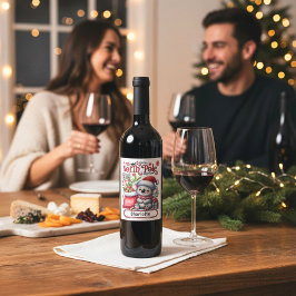 Niedlicher Koala Weihnachten Personalisierter Name Weinetikett