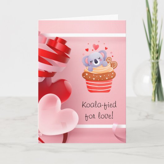 Niedlicher Koalas-Valentinstag Feiertagskarte (Vorderseite)