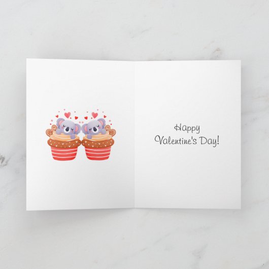 Niedlicher Koalas-Valentinstag Feiertagskarte (Innenseite)