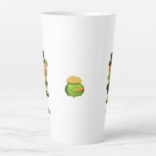 Niedlicher Kobold, Kalligraphie und Goldtopf Milchtasse (Vorderseite)