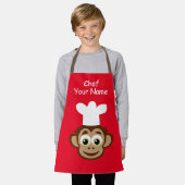 Niedlicher Koch Affe Cartoon Küche Schürze für Kin (Getragen)