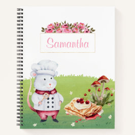 Niedlicher Koch Aquarell personalisiertes Kochbuch Notizblock