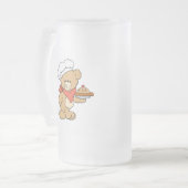 Niedlicher Koch Baker Bear Mattglas Bierglas (Vorderseite Links)