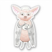 Niedlicher Koch Bat mit Mischschüssel Aufkleber (Vorderseite)